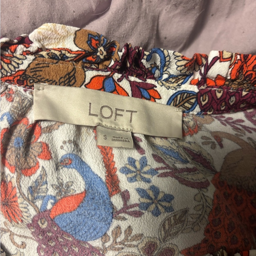 LOFT Colorful Patterned Blouse